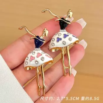 Личность Мода Популярный Балет Креативный Брошь Сплав Бриллиант Танцующая Девушка Корсаж Прямая партия