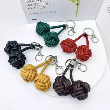 Личность Обезьяна Кулак Узел Плетеный Шар Кожаный Брелок Рюкзак Подвеска Милый Простой Прилив Сумка Подвесной Орнамент Аксессуар Подарок 1
