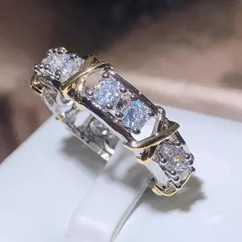 Личность Прозрачный Циркон Обручальное Кольцо С Цирконом Серебристого Цвета Кольца Для Женщин Ювелирные Изделия Подарок 5 жёлтый