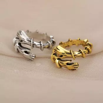 Личность Ретро Шипы Простые Объятия Цинк Цинковый Сплав Мышцы Руки Кольца Открытые Манжеты Кольца Модные Украшения gold-A