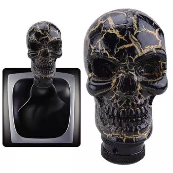 Личность Ручной автомобильный рычаг переключения передач Головка рычага переключения передач из смолы Рычаг переключения передач Автозапчасти Ручка рычага переключения передач Головной убор из смолы Череп чёрный