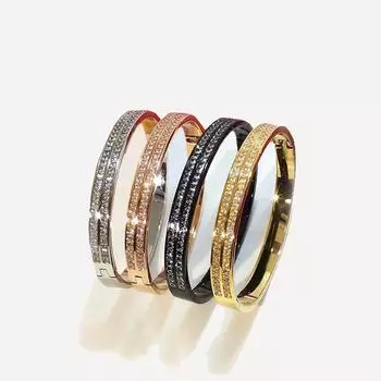 Личность Супер Вспышка Элегантный Темперамент Аура Модный Вечеринка Ужин Ниша Дизайн Одежда Одиночный Двойной Ряд Вспышка Бриллиантовый Браслет 18cm