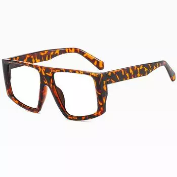 Личностная геометрия Большая оправа Европейские и американские тенденции Очки для чтения +0,75 до +4 +0.75 коричневый