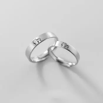 Личностный тренд, кольцо с милым котенком, кольцо для двух маленьких кошек, кольцо для пары 1 pair