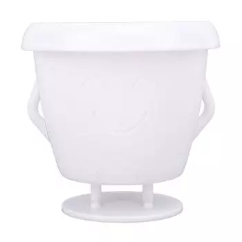 Лицо Цветочные горшки Пластиковый стоячий горшок для суккулентов Милый многофункциональный цветочный горшок с дренажным отверстием белый