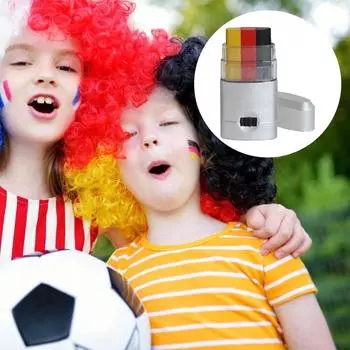 Лицо и тело футбольных болельщиков легко очищать в течение длительного времени с помощью окрашенной косметики. One Size