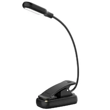 Лидер продаж 2022 года, мини-светодиодные светильники для чтения книг на клипсе, гибкий светильник для книг с USB-перезаряжаемым аккумулятором для детей, жилых помещений, помещений black