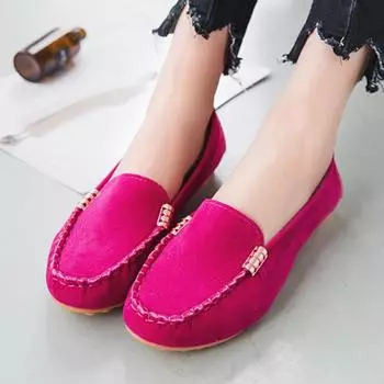 Лидер продаж 2024 года, женская обувь без шнуровки на плоской подошве, осенняя однотонная легкая подошва с круглым носком, повседневная удобная прогулочная обувь на плоской подошве 35 жёлтый