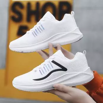 Лидер продаж 2025 года, новые плотные сетчатые плетеные женские туфли, корейская версия, универсальная удобная повседневная обувь, женская спортивная обувь для импорта 36 белый
