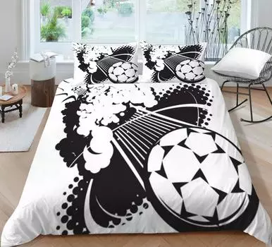 Лидер продаж 3D футбольный пододеяльник комплект домашнего текстиля Прямая доставка детское постельное белье наволочка дышащая удобная Single 135x200cm