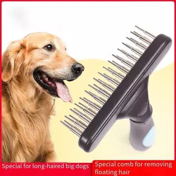 Лидер продаж, чистка больших собак, красивая расческа с граблями, Золотая расческа для больших собак, плавающая расческа для удаления волос с узлом, развязывающая расческа для домашних животных