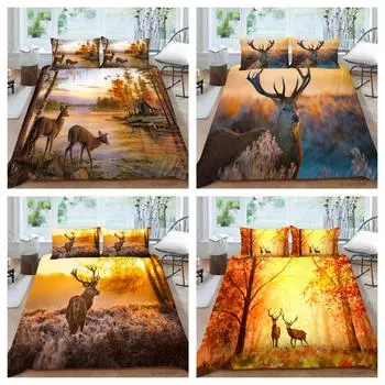 Лидер продаж, домашний текстиль, постельное белье для девочек, пододеяльник, комплект постельного белья, 3D пододеяльник с оленем, удобное постельное белье, роскошное пододеяльник UK Single 135x200cm