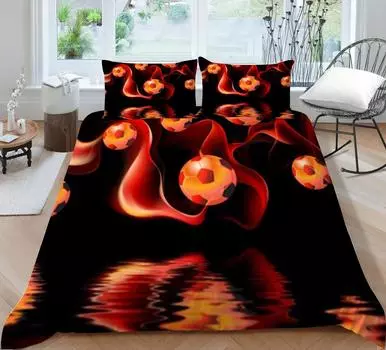 Лидер продаж, комплект пододеяльников с 3D футбольным принтом, домашний текстиль, Прямая доставка, детское постельное белье, наволочка из микрофибры Single 135x200cm