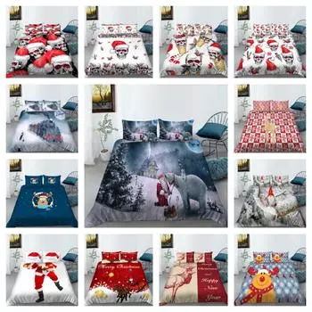 Лидер продаж, комплект постельного белья с рождественским принтом, домашнее постельное белье, уникальный дизайн, покрывала, роскошный комплект постельного белья UK Single 135x200cm