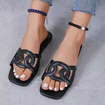 Лидер продаж лета, модные домашние тапочки для женщин, повседневные удобные однотонные женские пляжные тапочки на плоской подошве с нескользящим покрытием