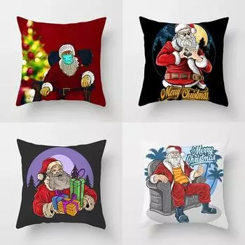 Лидер продаж, модный рождественский комплект подушек с Санта-Клаусом, подарок для дивана, украшение для дома, наволочка, Рождественский подарок, наволочка 40x40cm