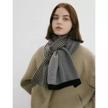 Лидер продаж, модный современный шарф, мягкий, нишевый, ретро, темпераментный, мужской, женский, парный, универсальный, сохраняющий тепло, зимний вязаный шарф one size серый