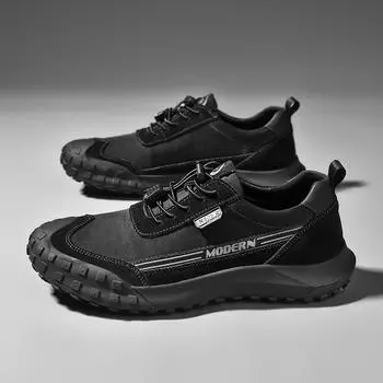 Лидер продаж, мужская повседневная обувь из натуральной кожи, европейская и американская обувь для походов на открытом воздухе, высококачественная брендовая мужская спортивная обувь 38 чёрный