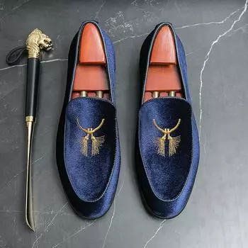 Лидер продаж, мужская замшевая кожаная обувь, Европа, Америка, роскошные банкетные туфли, мужская рабочая обувь на мягкой подошве для поездок на работу 38 чёрный