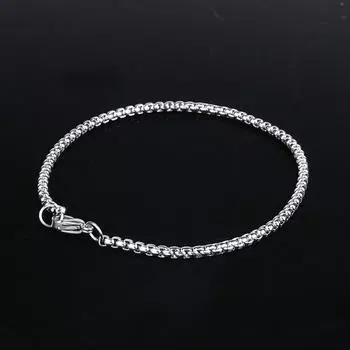 Лидер продаж, мужской браслет из нержавеющей стали серебряного тона, мужская цепочка none чистый