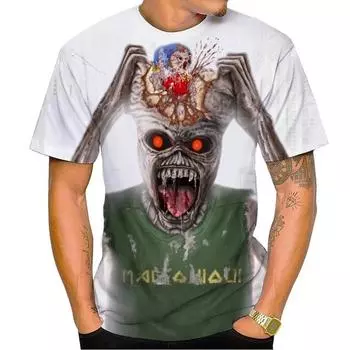 Лидер продаж, новая футболка с 3D принтом Live Dead, модная футболка с круглым вырезом и короткими рукавами в стиле рок-музыки XS