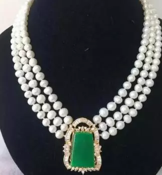 Лидер продаж, новое многослойное ожерелье из натурального белого пресноводного жемчуга толщиной 6-7 мм.