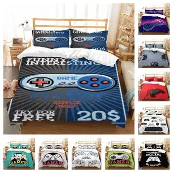 Лидер продаж, покрывало, комплект постельного белья, 3D геймпад с принтом, постельное белье, пододеяльник, теплый пододеяльник из полиэстера UK Single 135x200cm