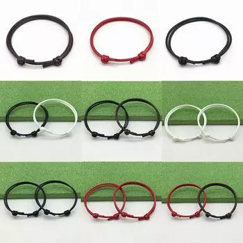 Лидер продаж, простой браслет ручной работы для счастливой пары, 2 шт./компл., веревка, свадебные украшения для ног, женские регулируемые браслеты Red+Coffee