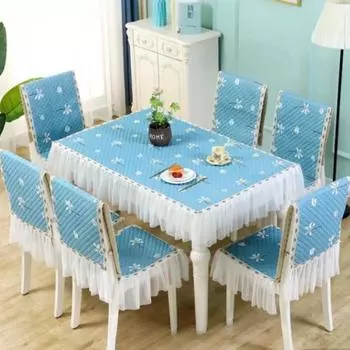 Лидер продаж, прямоугольные чехлы на стулья для обеденного стола, современный синий минималистичный цельный чехол, чехол на стул, универсальный тканевый чехол для обеденного стула Chair cover 1pcs