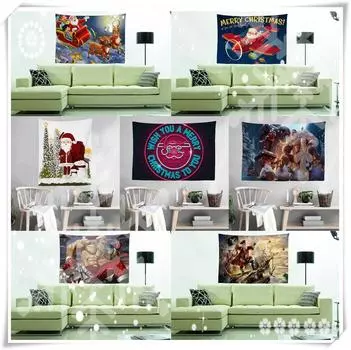 Лидер продаж рождественской серии Санта-Клаус печатный гобелен гостиная спальня фон стена 100x75cm