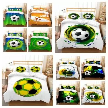 Лидер продаж, уникальный дизайн, комплект пододеяльников, футбольное постельное белье, костюм, пододеяльник, мягкий чехол, комплект для мужчин и мальчиков, двойн... UK Single 135x200cm