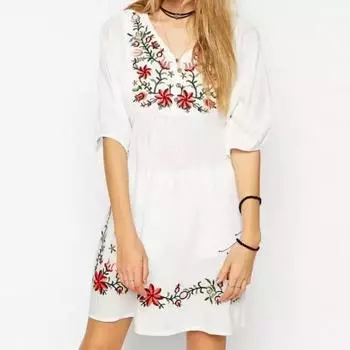 Лидер продаж, винтажная блузка с пышными рукавами в стиле 70-х годов в этническом стиле с цветочной вышивкой в стиле хиппи в стиле бохо, ПЛАТЬЕ, ТОП одного размера One Size розовый