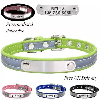 Лидер продаж, выгравированное идентификационное имя, аксессуары для кошек, товары для домашних животных, ошейник для собак, ошейники для кошек, светоотражающая кожа