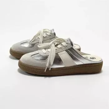 Лидер продаж Женская обувь Мокасины с круглым носком Кроссовки для ходьбы Сабо на платформе Летние туфли-лодочки Baotou Half Slip on 35 бежевый