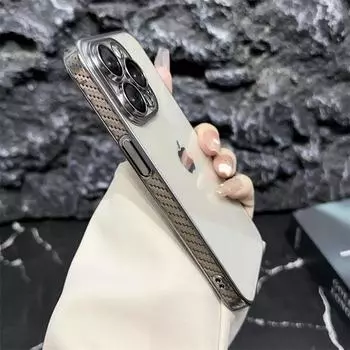 Лидер продаж, жесткий чехол для ПК с углеродным паяным безелем для iPhone15 14 13 12 Pro Max 11, чехол для телефона с полным покрытием и пленкой для объектива iPhone 15 Pro Max чёрный