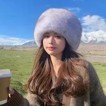 Лидер продаж, зимние роскошные шапки из натурального лисьего меха для русских женщин, толстая теплая шапка, женская шапка из натурального пушистого лисьего меха с хвостом 55cm-60cm теплый белый