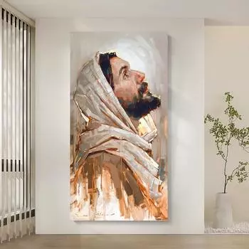 Лидер Святого Света Христос Иисус, настенная живопись на холсте, плакаты на скандинавскую тему и принты, настенные панно для гостиной, украшения дома 20x40cm
