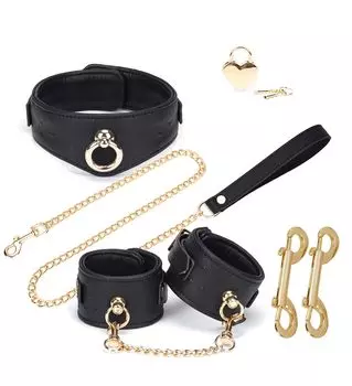 Liebe Seele Kiss Popular Rut Prevention Human Cosplay Training SM Goods SM Play Restraints with Wide Handshackle Collar and Demon s (Set Heart-shaped