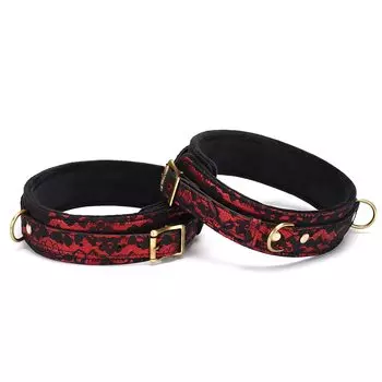 Liebe Seele Косплей SM Товары Бедра Кандалы Роскошные Красные Кружева Обработка Винтаж Металлические Фурнитуры Королева Пара (L)