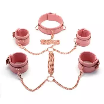 Liebe Seele Pink Dream SM Goods Restraint Cosplay из натуральной кожи, королевская цепь сдержанности из 4 частей ([Выгодный набор] AS-80520RG)