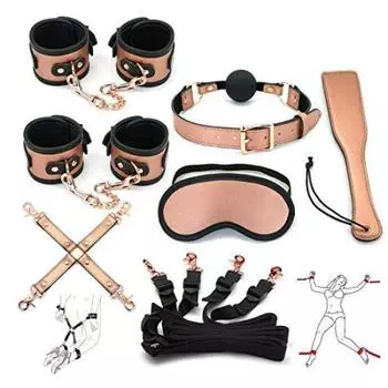 Liebe Seele SM Goods Rose Gold Restraints Value 7 Piece Set Cowhide Sexy Queen