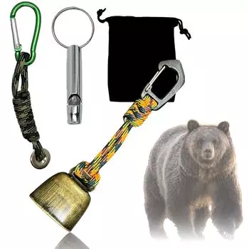 Liebste Bear Bear Silence Whistle Bear Bear Bell Bell, Звонок, Функция одного нажатия, В комплекте, Защита, Товары, (Паракорд, камуфляж/оранжевый/зеленый)