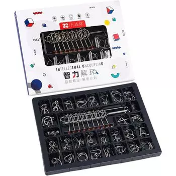 Life2Kiku Головоломка 30 Кольцевых Головоломок для Детей и Деменции Мозга и Игрушки для Интеллекта Кольца, Типы, Взрослые, Тренировка, Профилактика, (Набор из 30 предметов)