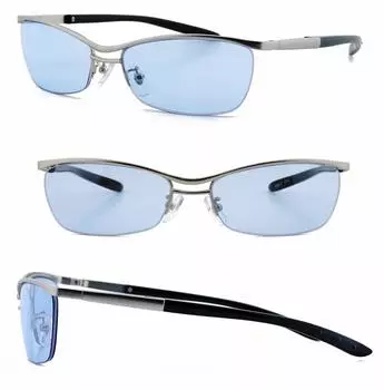 Life FEEL LIFE EYE WEAR Модные солнцезащитные очки Металлический Nyroll УФ-защитный чехол в комплекте Стильный FI2002 Матовый x Светло-голубой (Очки Feel) Мужской (Серебряный