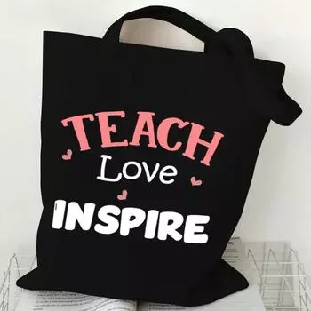 Life Graphics Женская холщовая сумка через плечо с леопардовым принтом и буквами Сумка для покупок Учитель Лучший подарок Женские многоразовые сумки