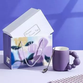 Life Is A Good Creative Ceramic Mug Souvenir Gift Bag Coffee Cup Water Cup High Appearance Event Gift 301-400ml