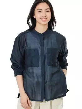 LIFE STORE by BEAMS Прозрачная блузка ТЕМНО-СИНИЙ S [BEAMS BEAMS] L/S Рубашки/Блузки BMING для женщин тёмно-синий