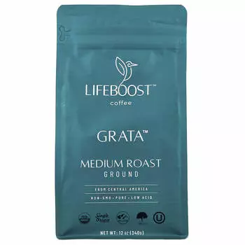 Lifeboost, Кофе, Grata™, Молотый, Средняя обжарка, 340г (12oz)