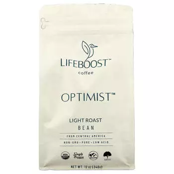 Lifeboost, Кофе, Optimist™, Цельные зерна, Легкая обжарка, 340 г (12oz)
