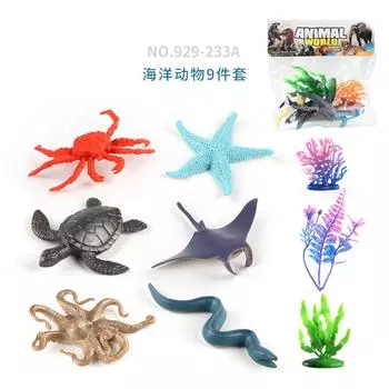 Lifelike Ocean Pvc Animal Models Set With Dolphin Turtle Crab And Octopus For Fun Playtime StyleB